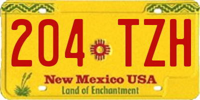 NM license plate 204TZH