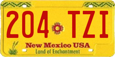 NM license plate 204TZI
