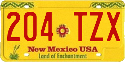 NM license plate 204TZX