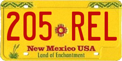 NM license plate 205REL