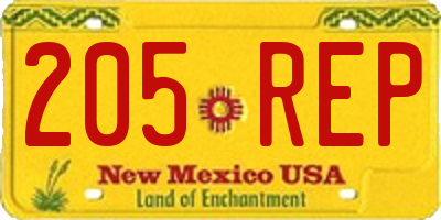 NM license plate 205REP