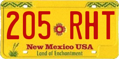NM license plate 205RHT