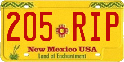 NM license plate 205RIP