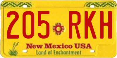 NM license plate 205RKH