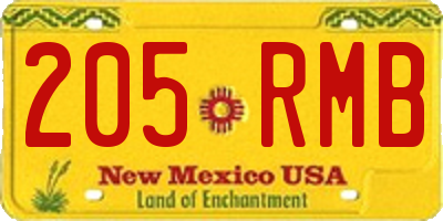 NM license plate 205RMB