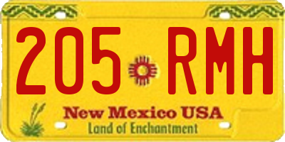 NM license plate 205RMH