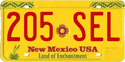 NM license plate 205SEL