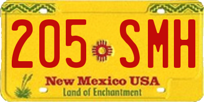 NM license plate 205SMH