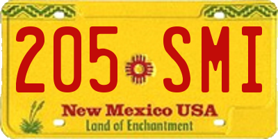 NM license plate 205SMI