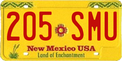NM license plate 205SMU