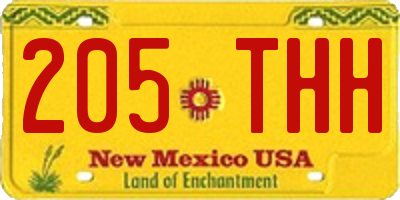 NM license plate 205THH