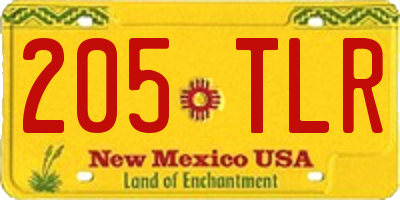 NM license plate 205TLR