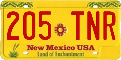 NM license plate 205TNR