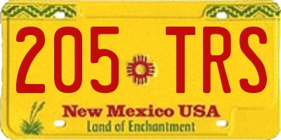 NM license plate 205TRS