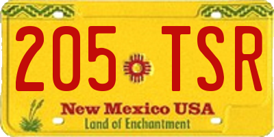 NM license plate 205TSR