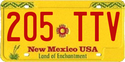 NM license plate 205TTV