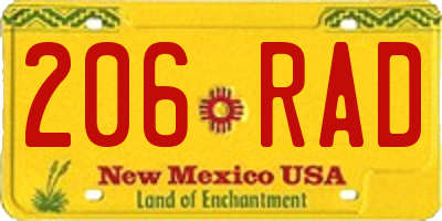 NM license plate 206RAD