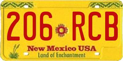 NM license plate 206RCB