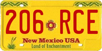 NM license plate 206RCE