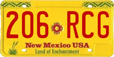 NM license plate 206RCG