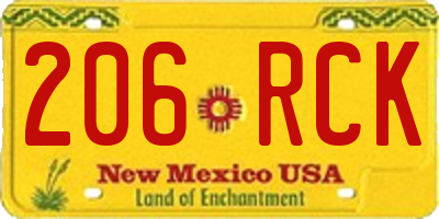 NM license plate 206RCK
