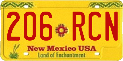 NM license plate 206RCN