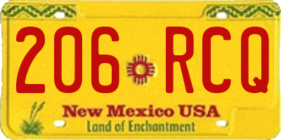 NM license plate 206RCQ