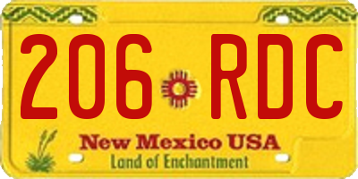 NM license plate 206RDC