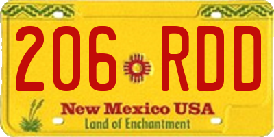 NM license plate 206RDD