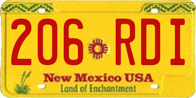 NM license plate 206RDI