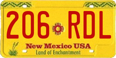 NM license plate 206RDL