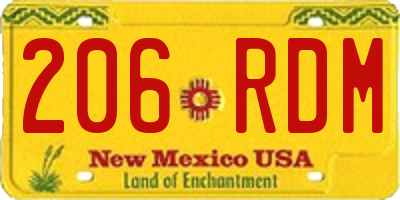 NM license plate 206RDM
