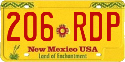 NM license plate 206RDP