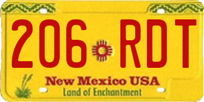 NM license plate 206RDT
