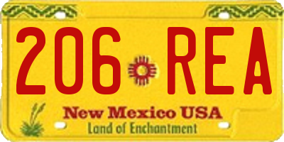NM license plate 206REA