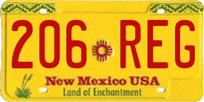 NM license plate 206REG