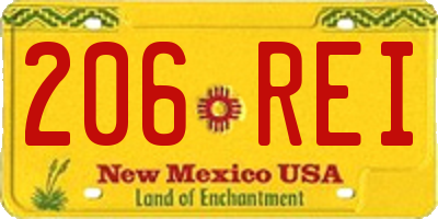 NM license plate 206REI