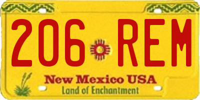 NM license plate 206REM