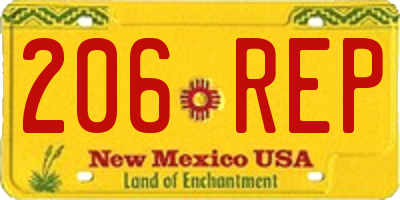 NM license plate 206REP