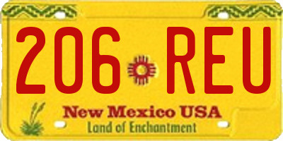 NM license plate 206REU