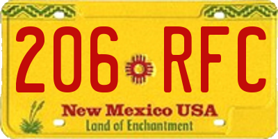 NM license plate 206RFC