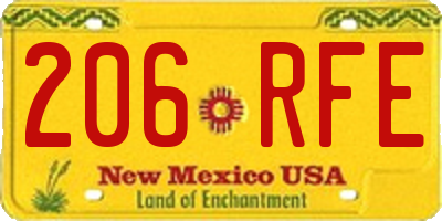 NM license plate 206RFE