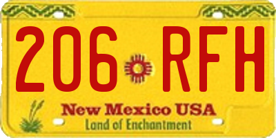 NM license plate 206RFH