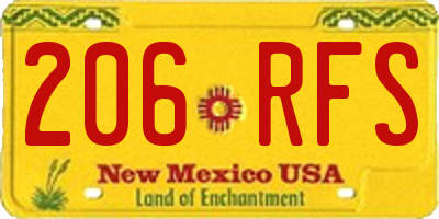 NM license plate 206RFS