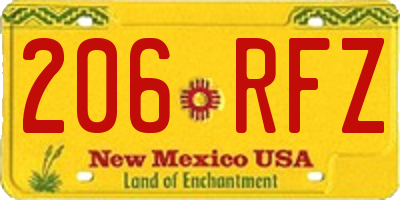 NM license plate 206RFZ