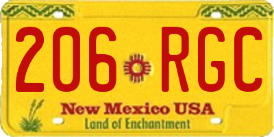 NM license plate 206RGC