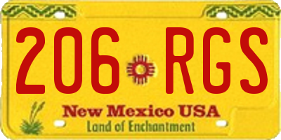 NM license plate 206RGS
