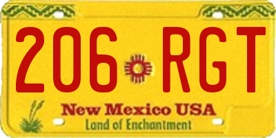 NM license plate 206RGT