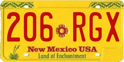 NM license plate 206RGX
