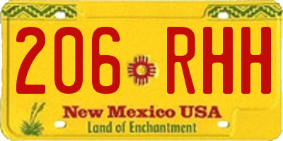 NM license plate 206RHH